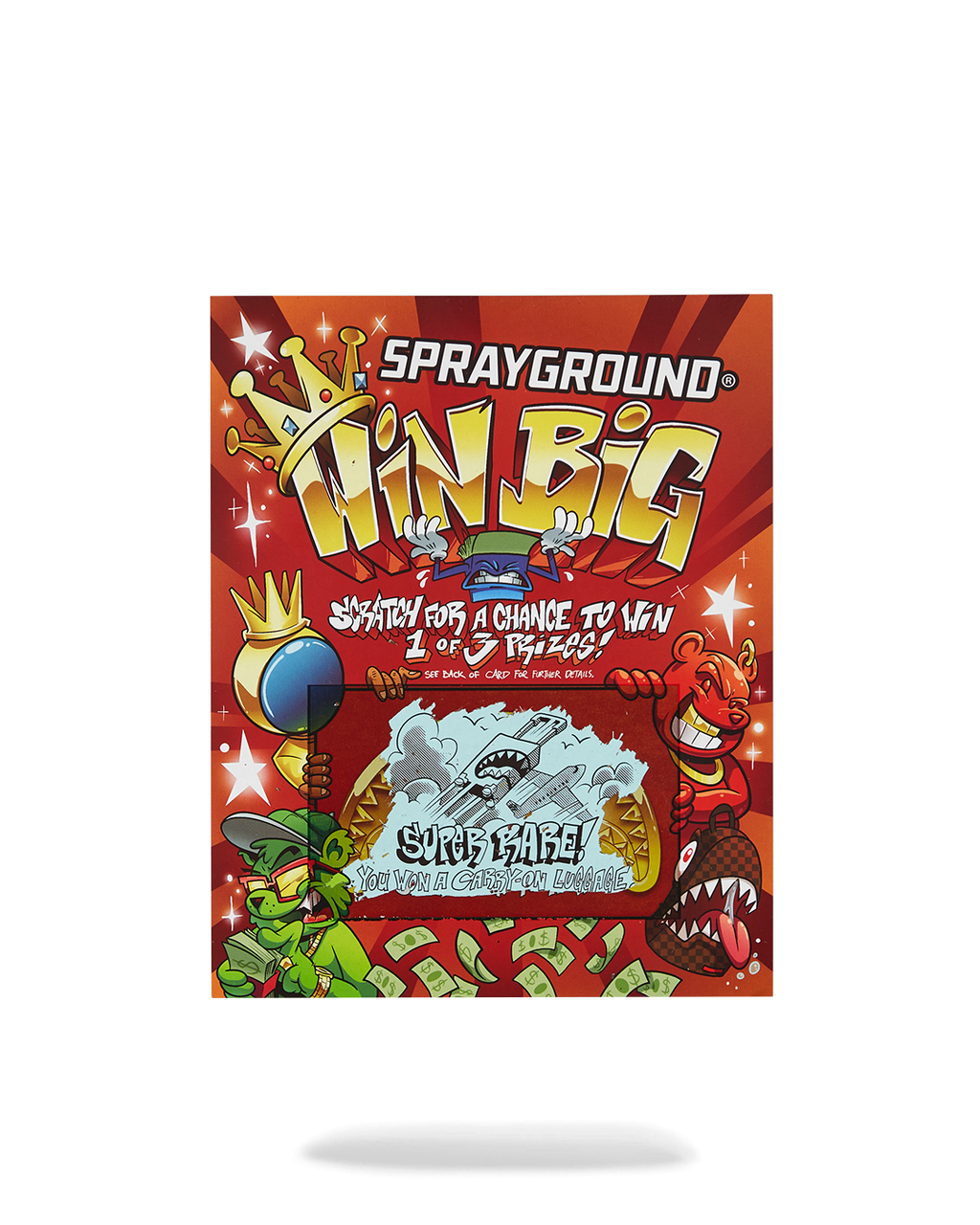 SPRAYGROUND SCRATCH OFF PLAYING CARD - WIN A BACKPACK, MONEYBEAR OR LUGGAGE!